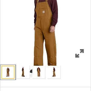 Carhartt insulated bibs. Duck brown
